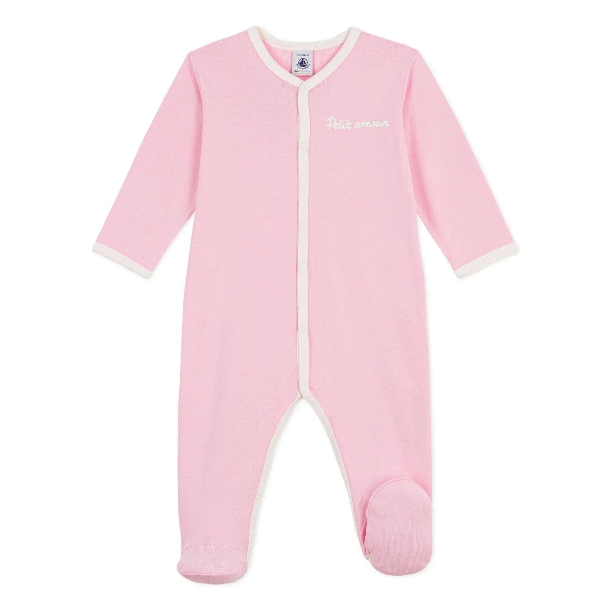 Petit Bateau - Dors Bien Petit Amour organik pamuklu pijama | Pembe