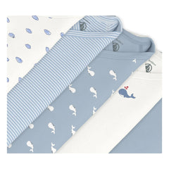 Petit Bateau - 5'li Balina Çapraz Çantalar Organik Pamuk | Mavi