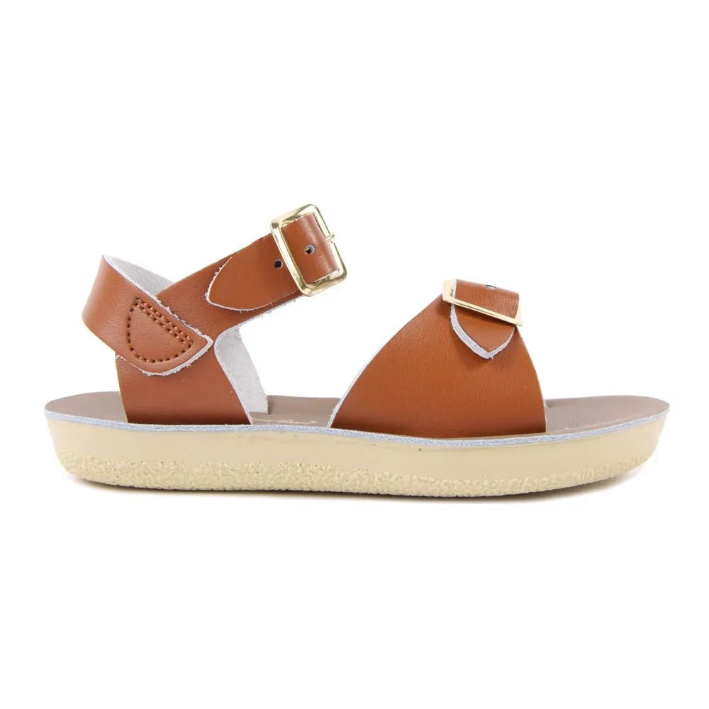 Salt-Water - Surfer Çift Tokalı Deri Su Geçirmez Sandaletler | Camel