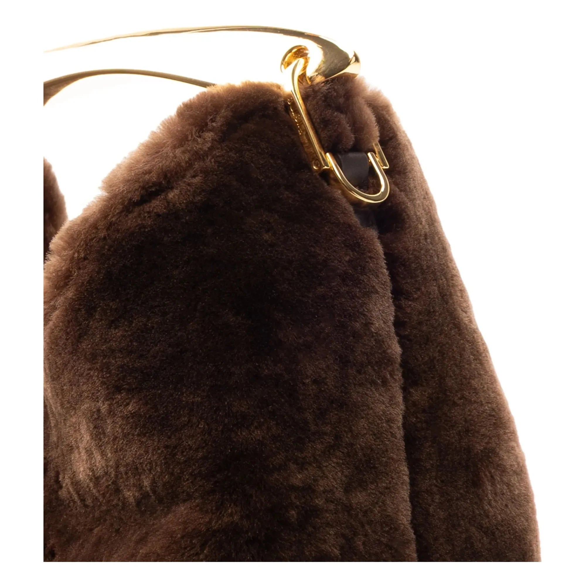 Elleme - Kleine Boomerang Shearling Tasche | Braun