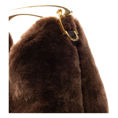 Elleme - Kleine Boomerang Shearling Tasche | Braun