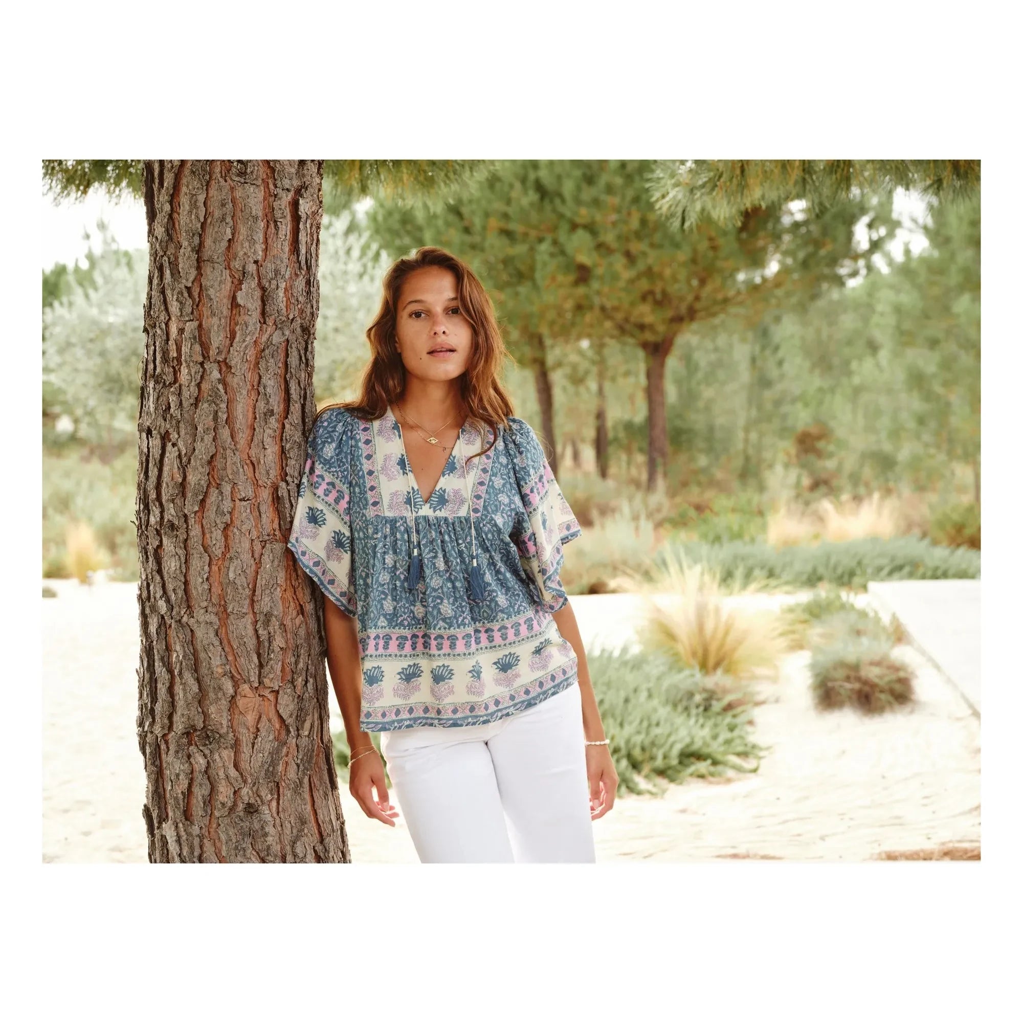 M.A.B.E. - Myla Cotton Blouse | Blue