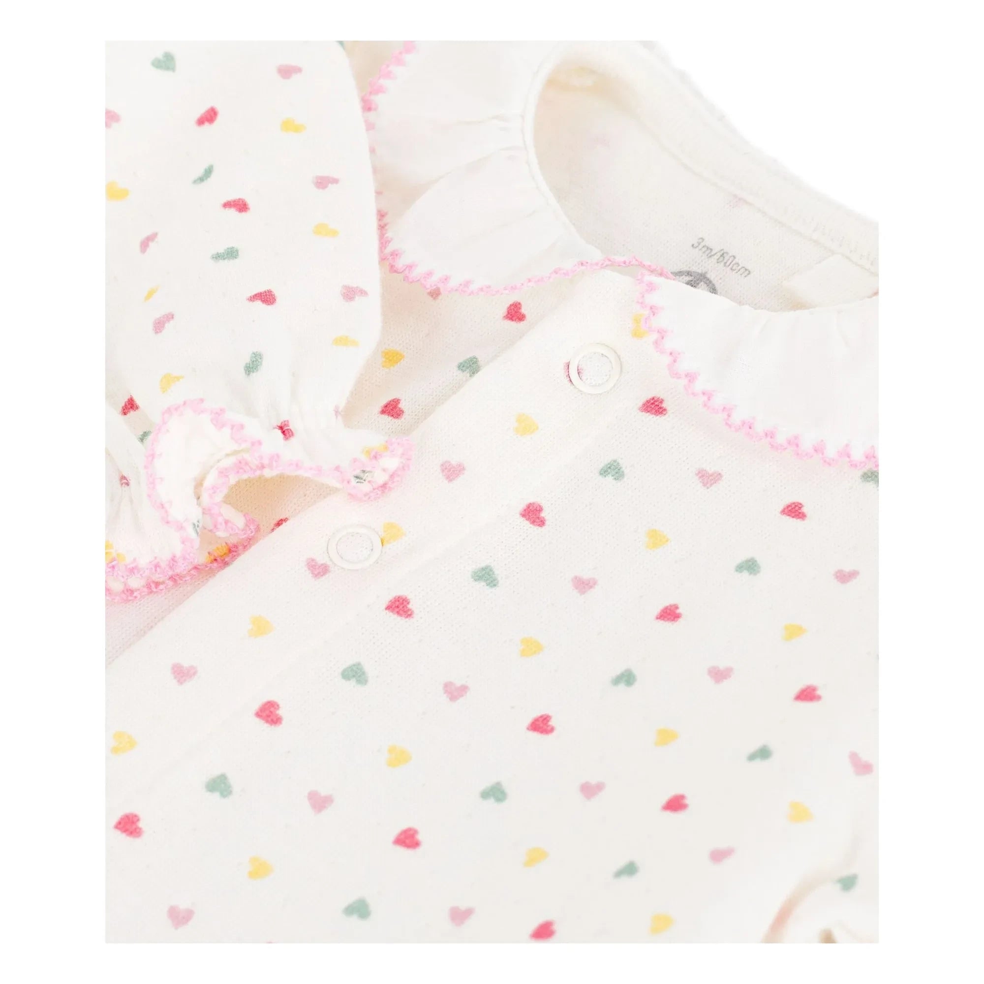 Petit Bateau - Pyjamas Dors Bien Cœurs Tubique Organik Pamuk | Beyaz