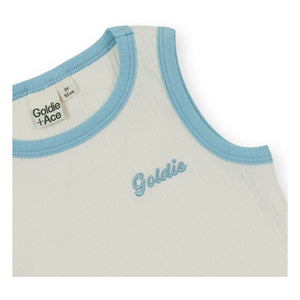 Goldie + Ace - Geripptes Kontrast-Tanktop | Weiß