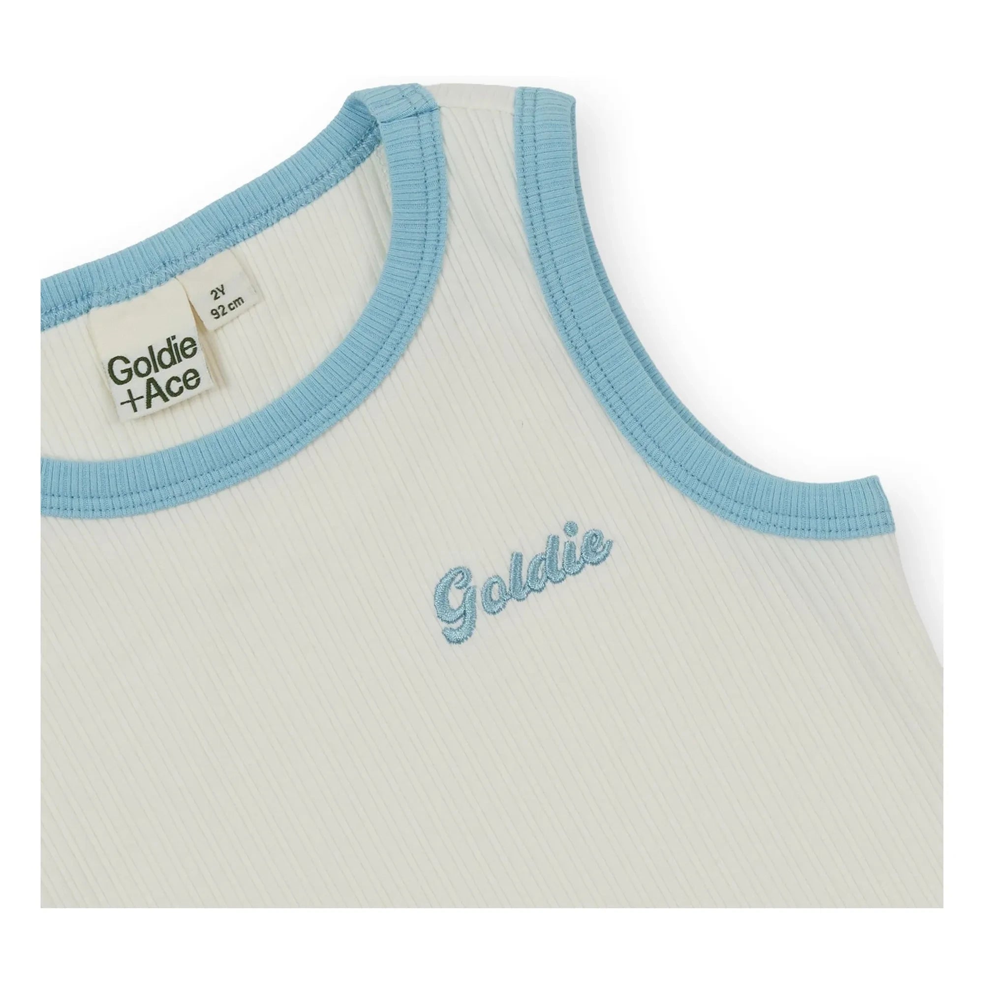 Goldie + Ace - Geripptes Kontrast-Tanktop | Weiß