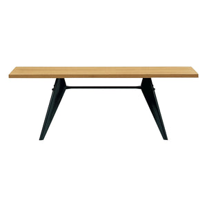 Vitra - EM Table, geöltes Naturholz Eiche 220x90 cm - schwarze Beine - Jean Prouvé | Eiche