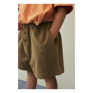Gray Label - Organic Cotton Button Shorts | Khaki Brown