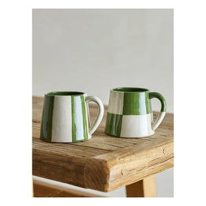 Bloomingville - Floki Steingut-Becher - 4er Set | Grün
