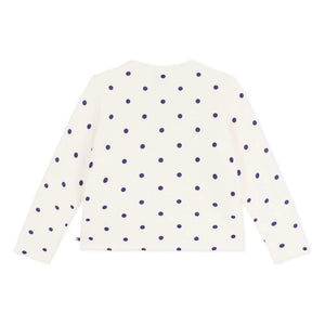 Petit Bateau - Molton Puantiyeli Hırka | Ekru