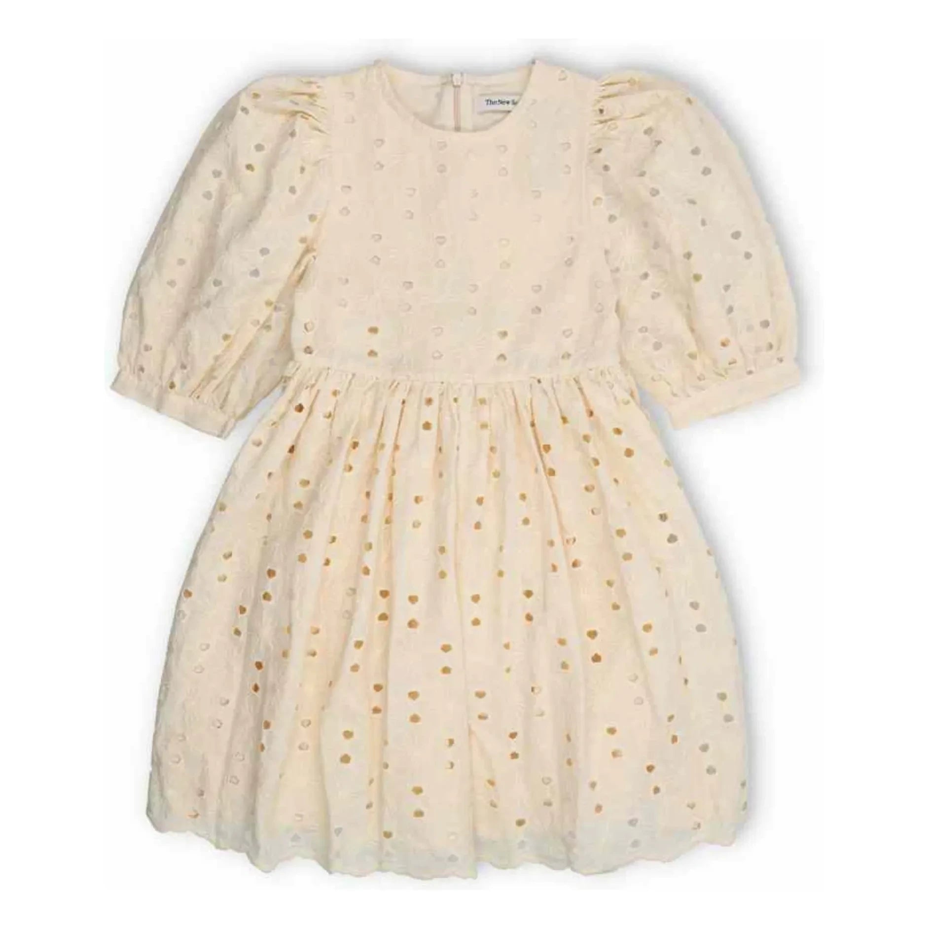 the new society - Broderie Anglaise Kleid Creta | Beige
