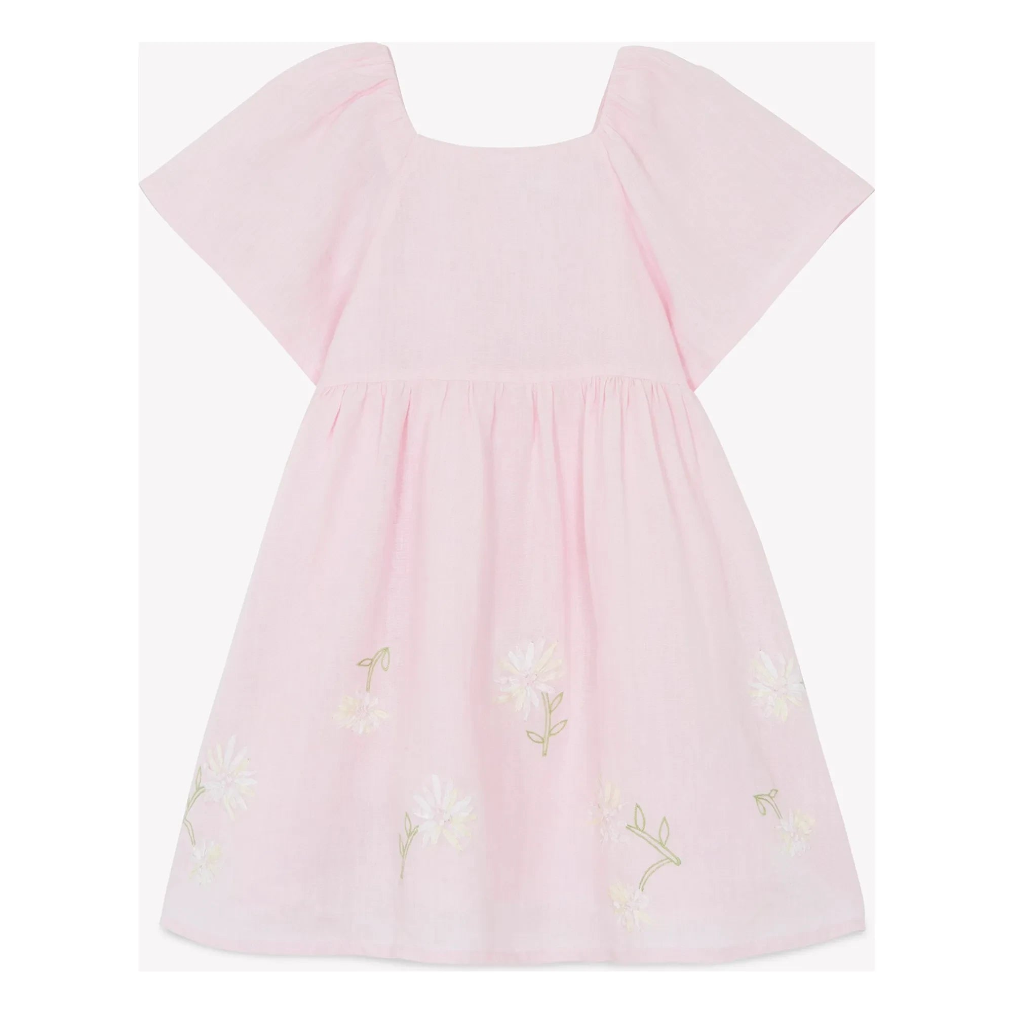 Tartine et Chocolat - Dusty Pink Floral Pattern Balloon Sleeve Dress