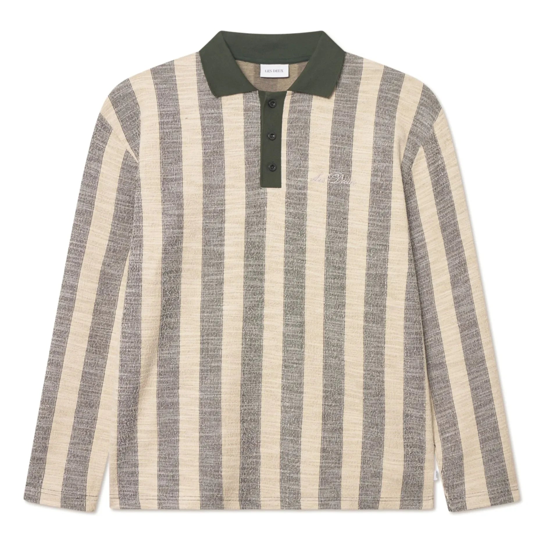Les Deux - Polo aus Jacquard-Jersey Bowie | Dunkles Khaki