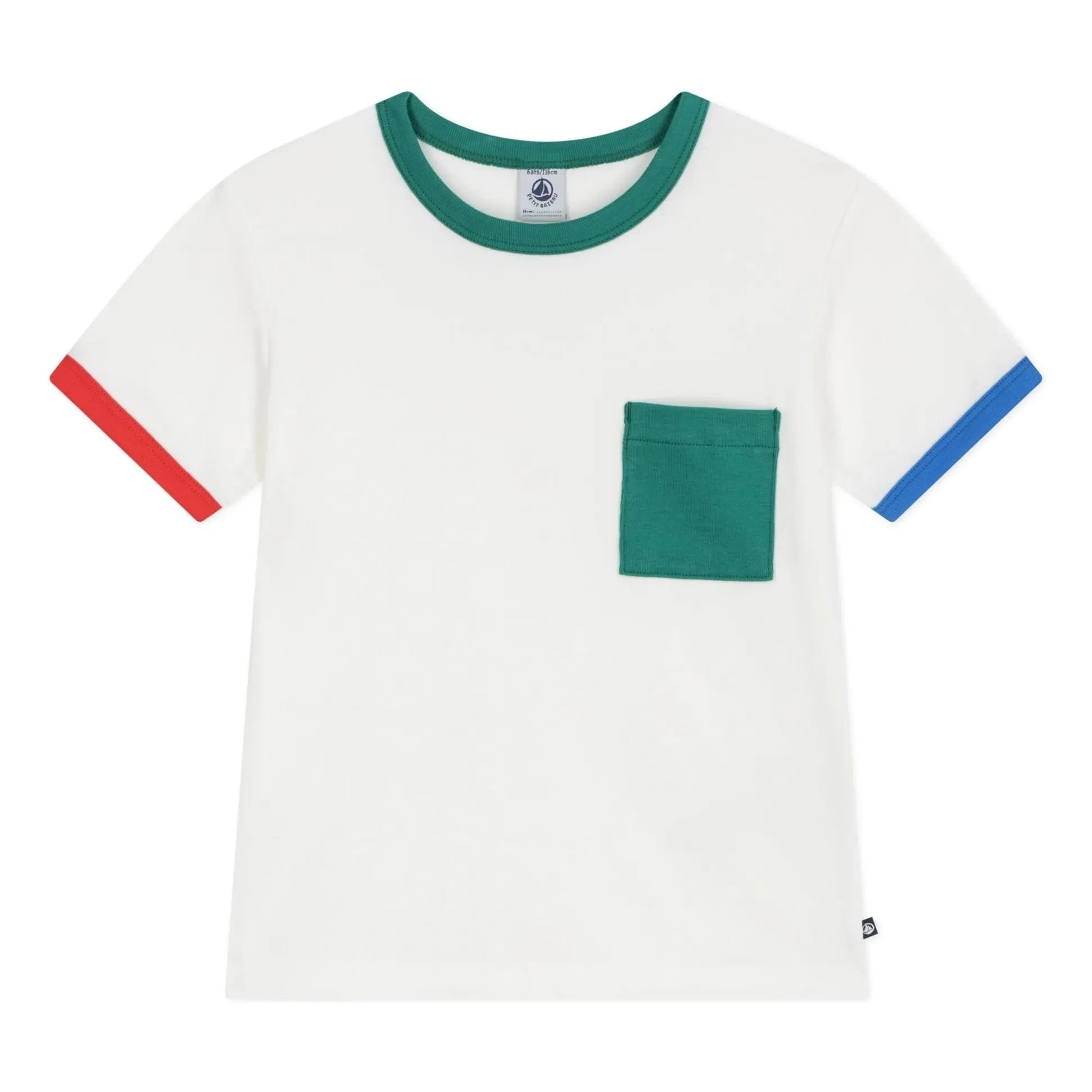 Petit Bateau – T-Shirt mit Farbblock-Design | Weiß