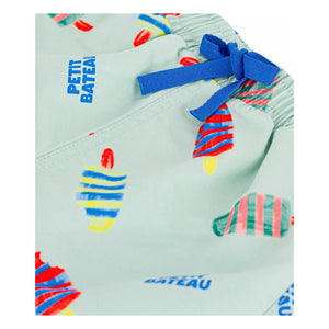 Petit Bateau - Glaces Recycled Fiber Baby Swim Shorts | Turquoise