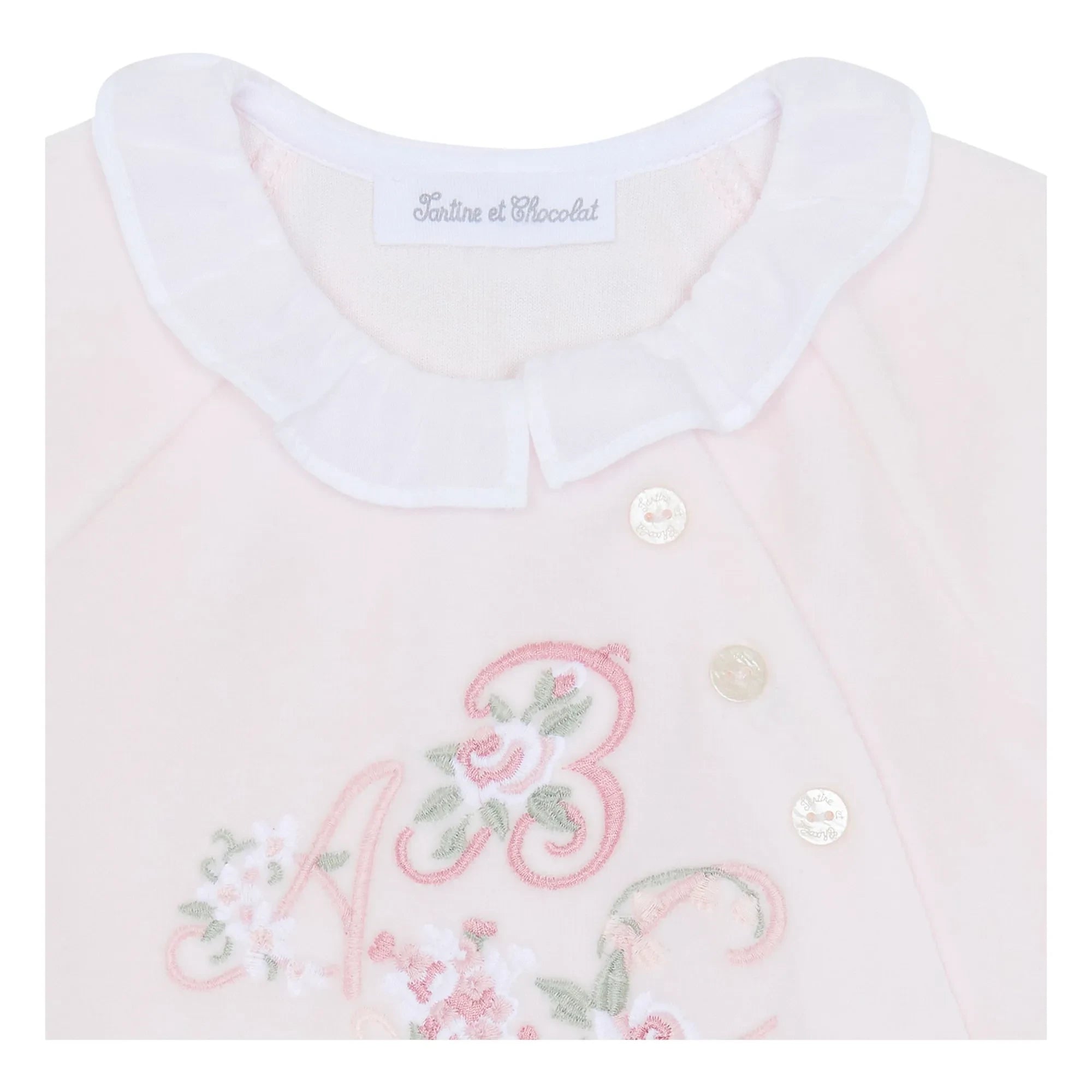 Tartine et Chocolat - ABC Pyjama mit Blumenmuster | Blassrosa