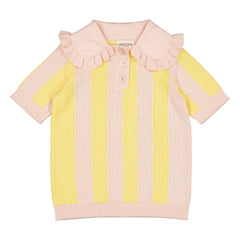 Louis Louise - Paule Striped Mesh T-Shirt | Yellow