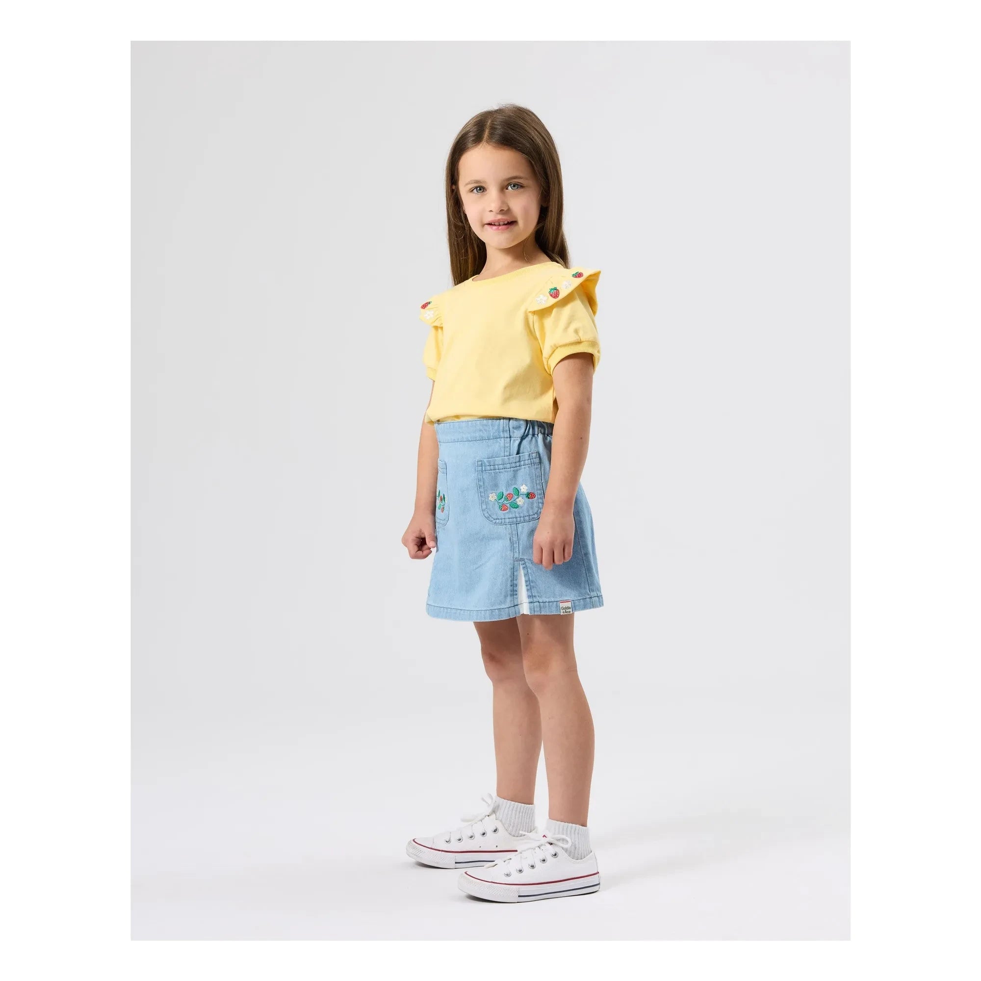 Goldie + Ace - Strawberry Chambray skirt | Blue
