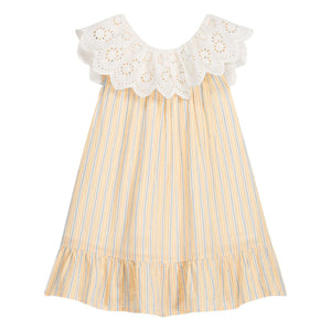 Louise Misha - Danya Striped Organic Cotton Dress | Yellow