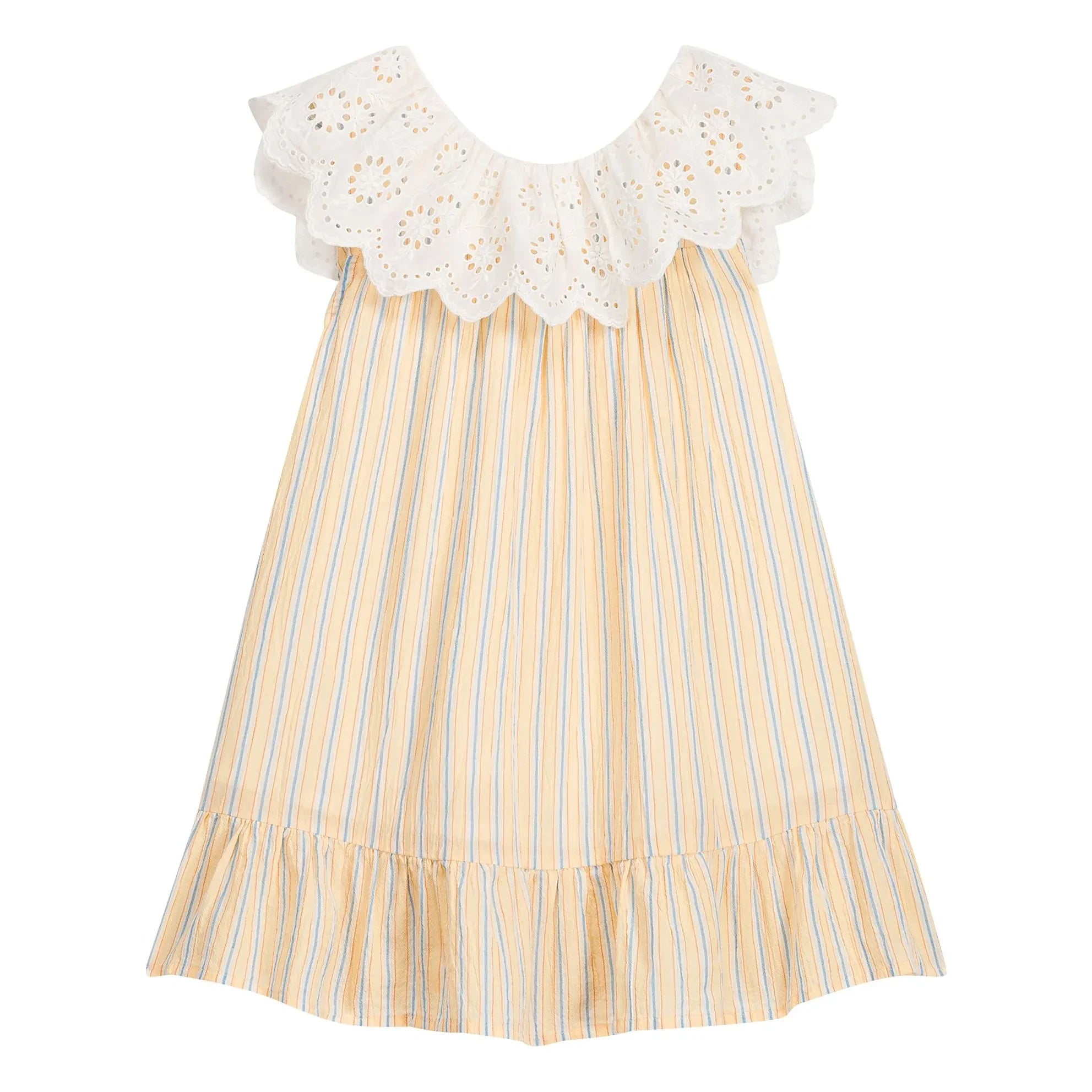 Louise Misha - Danya Striped Organic Cotton Dress | Yellow