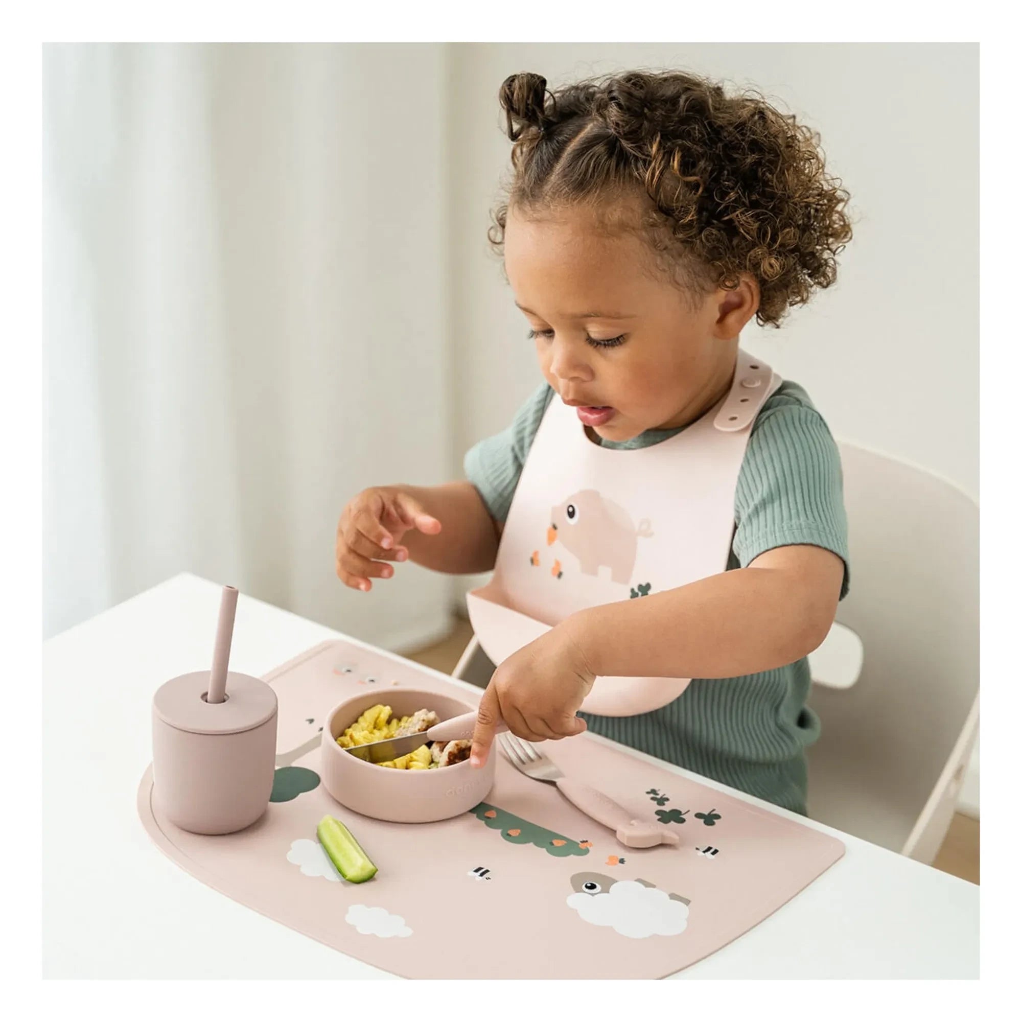 Done by deer - Tiny Farm pipetli bardaklar - 2'li Set | Pembe