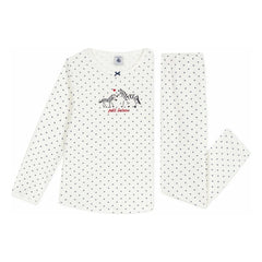 Petit Bateau - Zebra Polka Dot Organic Cotton Pajamas | White