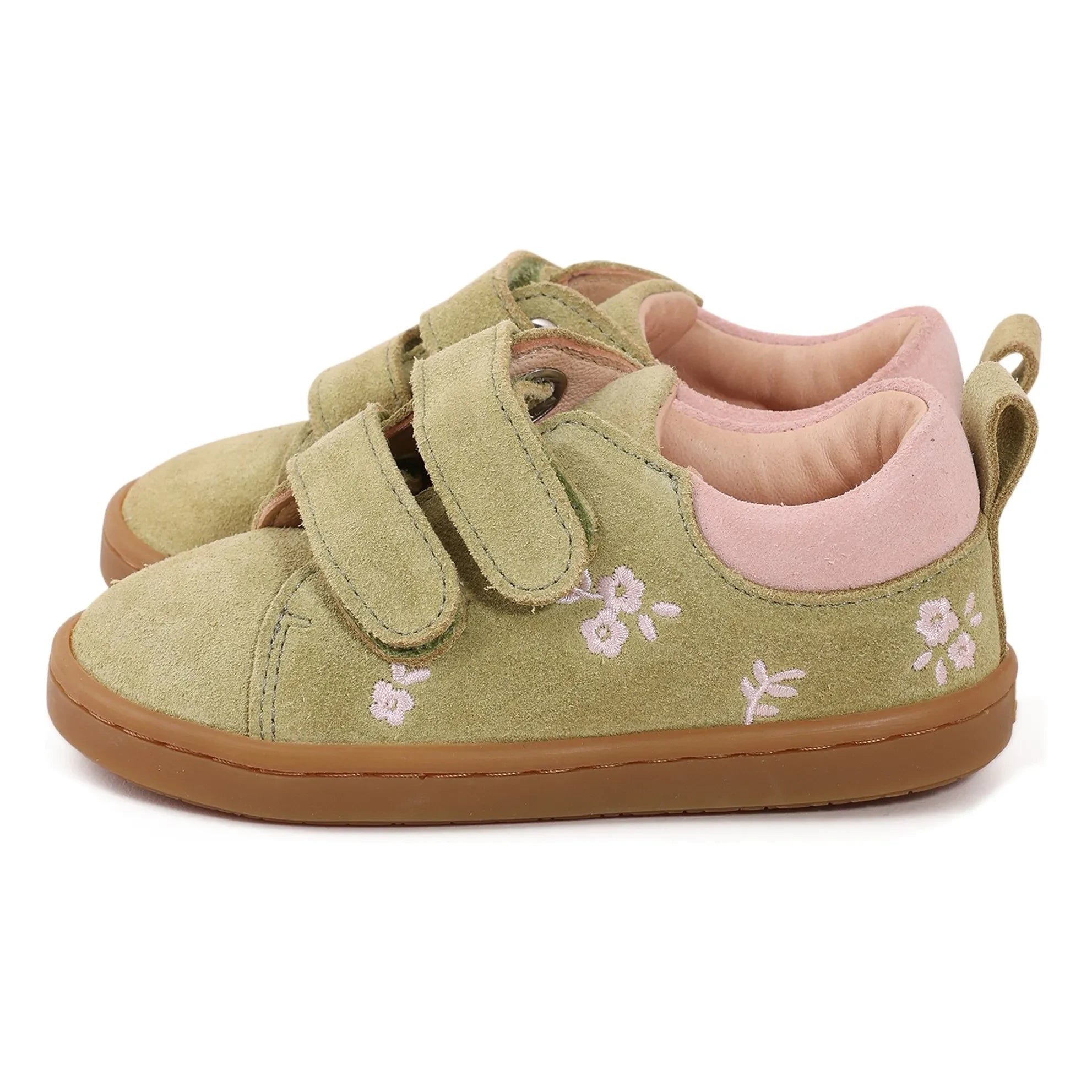Lazare - Mahaut Fleuries Süet Çizik Sneaker | Badem Yeşili