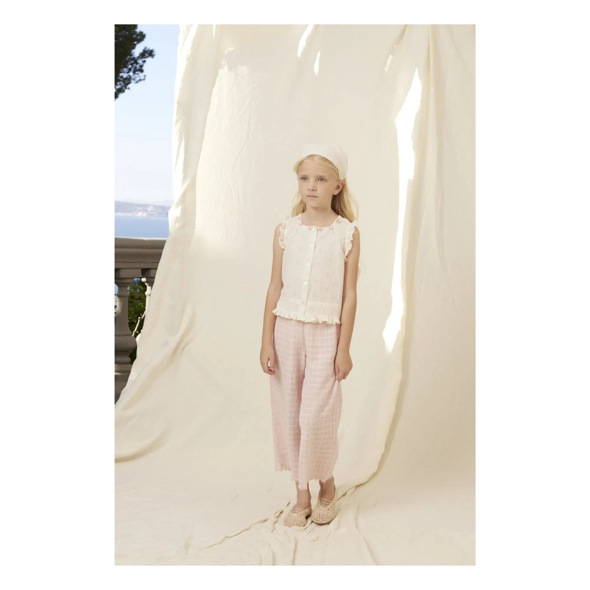 Bebe Organic - Emma Kareli Pantolon | Soluk Pembe