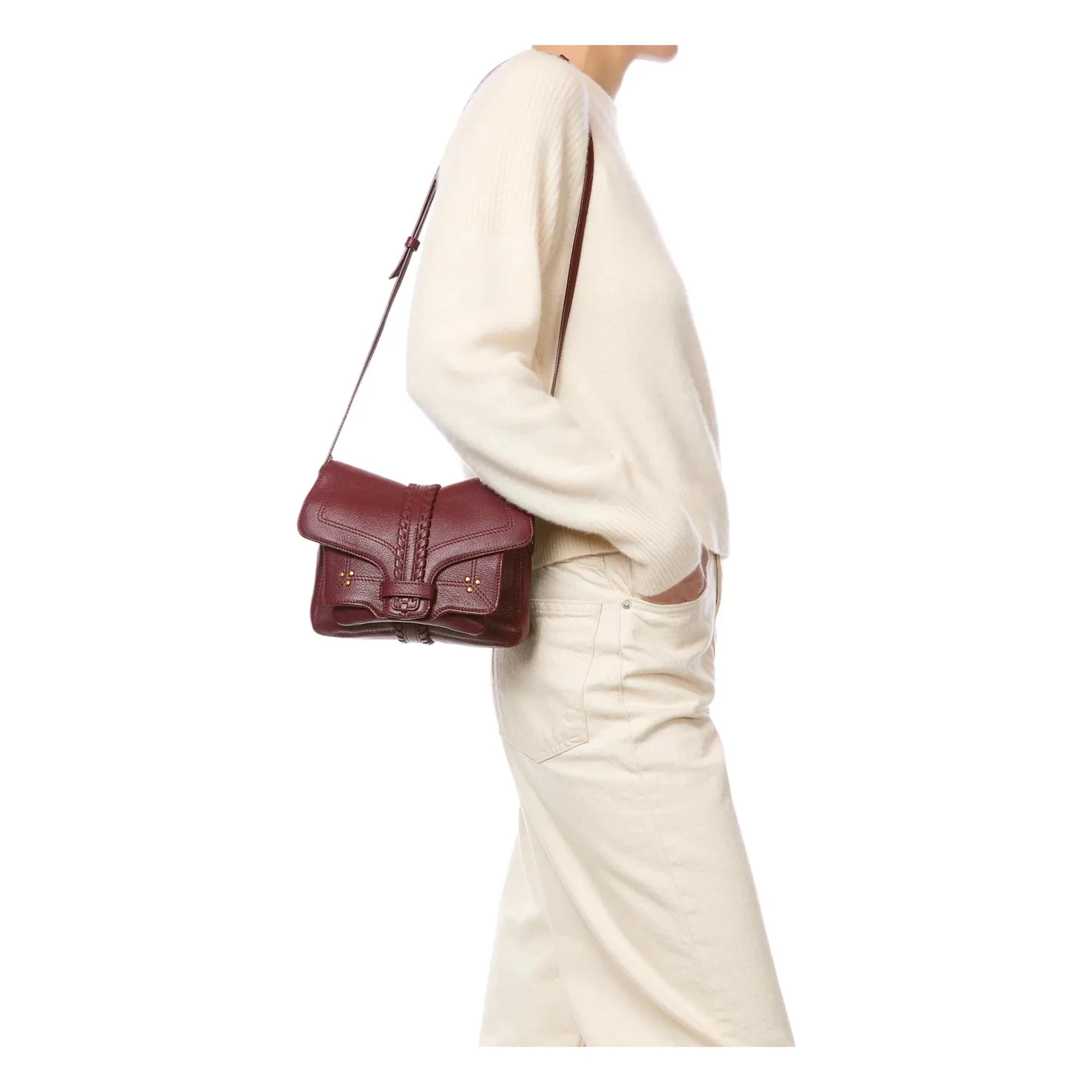 Jérôme Dreyfuss - Harry S Bag Chèvre Grainé | Dark Red