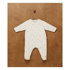 Petit Bateau - Çıtçıtlı Çiçek Desenli Organik Pamuklu Pijama | Beyaz