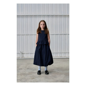 Tangerine - Sleeveless Ruffled Top | Dark Blue