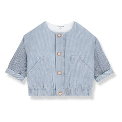 1+ in the family - Algaida Gestreifte Jeansjacke Bio-Baumwolle | Hellblau
