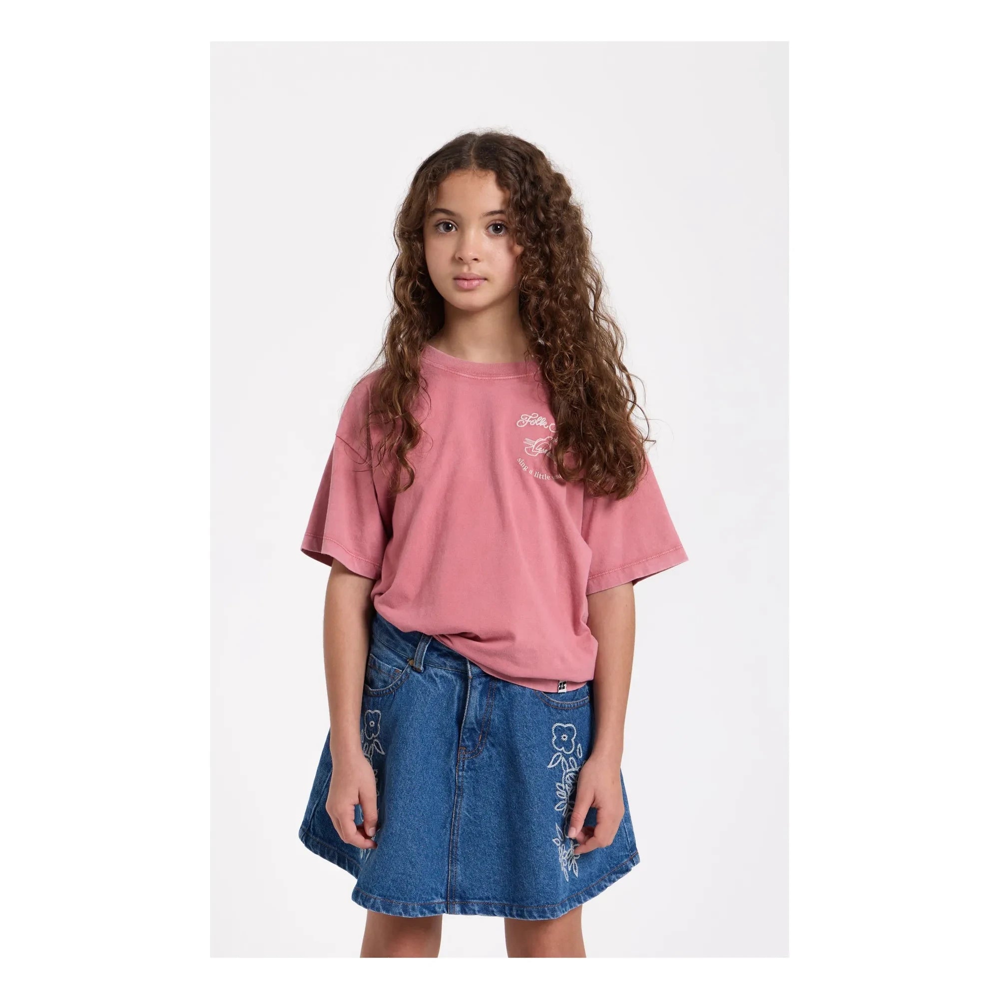 Hundred Pieces - Janis Bestickter Jeansrock | Denimblau