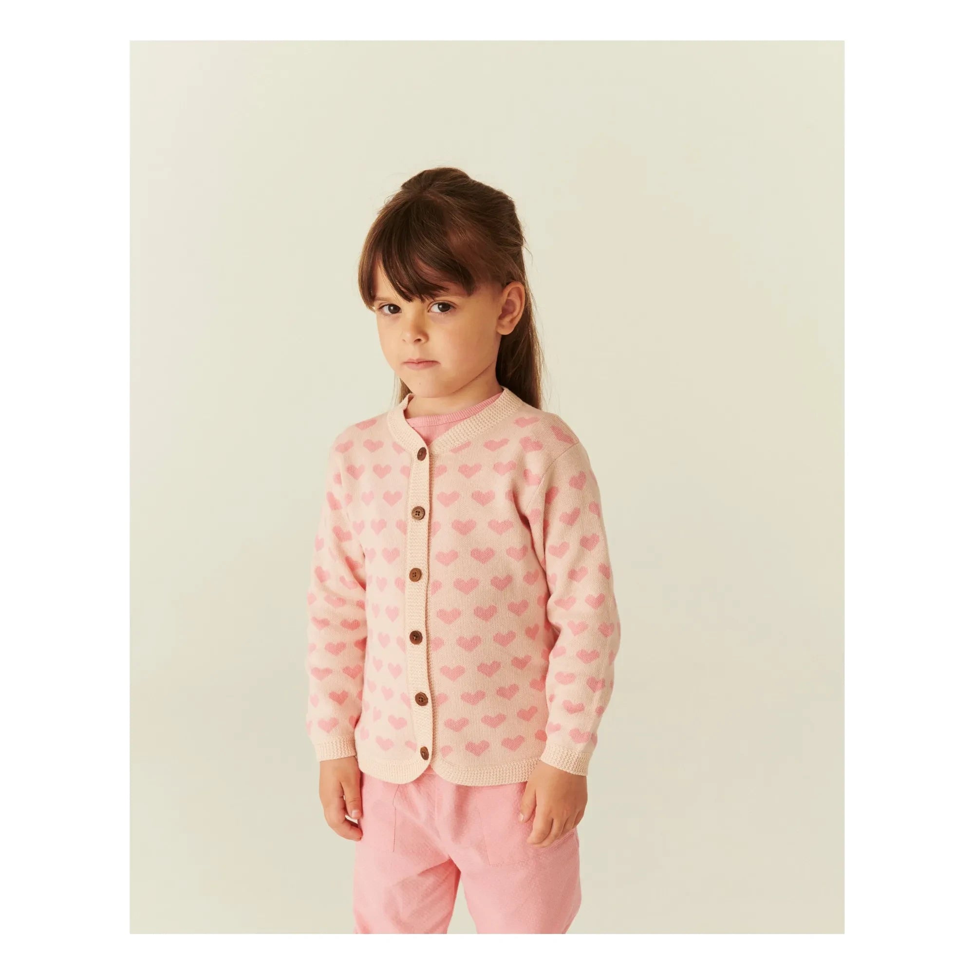 Copenhagen Colors - Organic Cotton Heart Cardigan | Pink