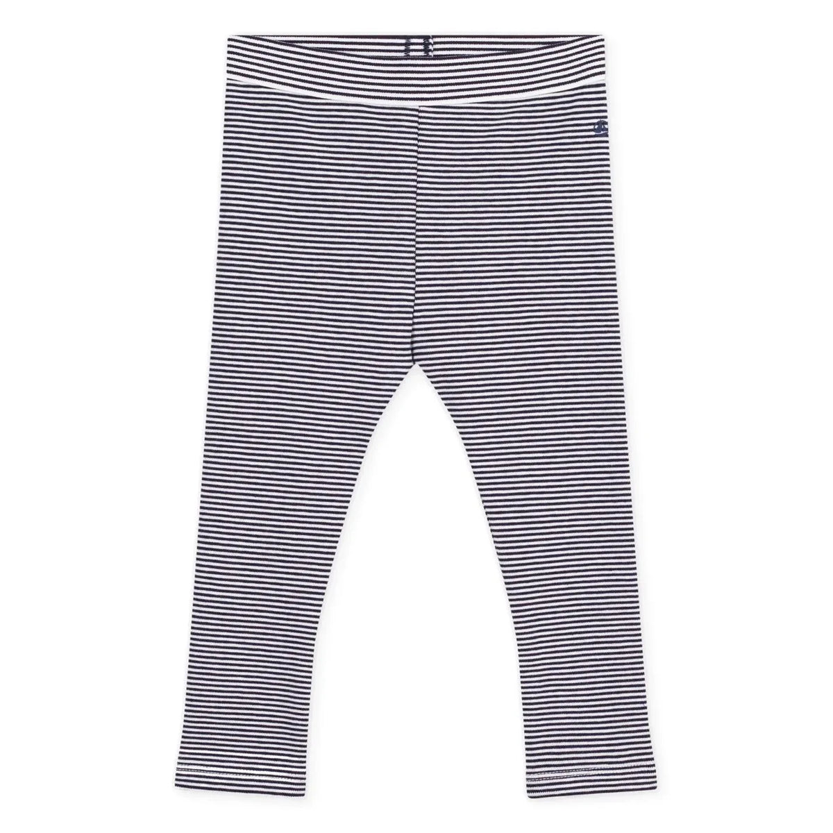 Petit Bateau - Striped Organic Cotton Leggings | Navy