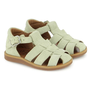 Pom d'Api - Poppy Daddy Kadife sandaletler | Badem yeşili