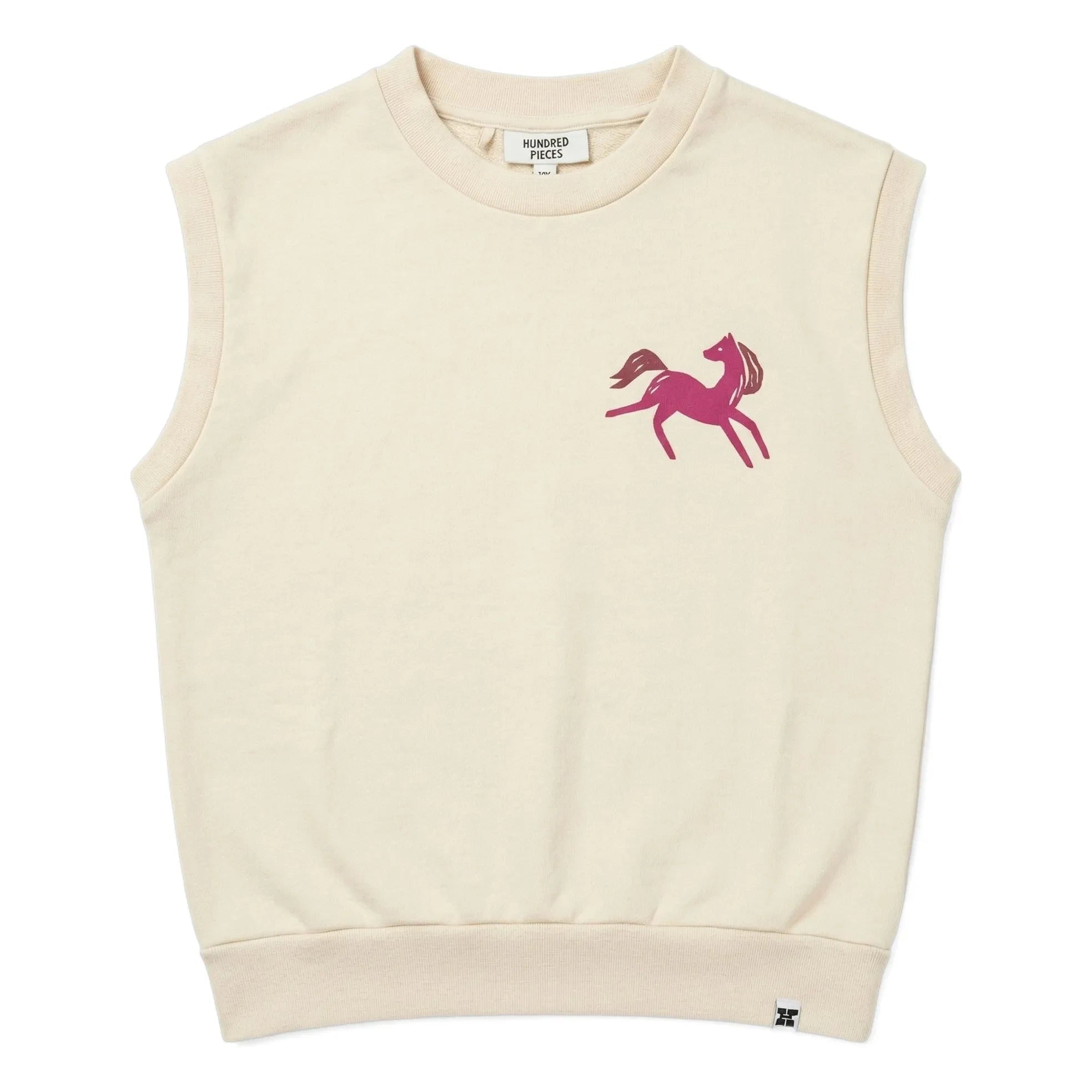 Hundred Pieces - Inaya Horse Organic Cotton Sleeveless Sweatshirt | Cream
