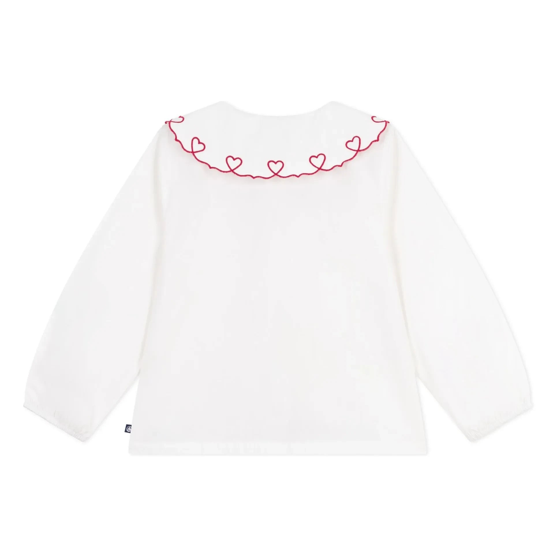 Petit Bateau - Heart-Neck Organic Cotton Blouse | White