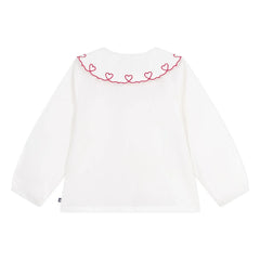 Petit Bateau - Heart-Neck Organic Cotton Blouse | White