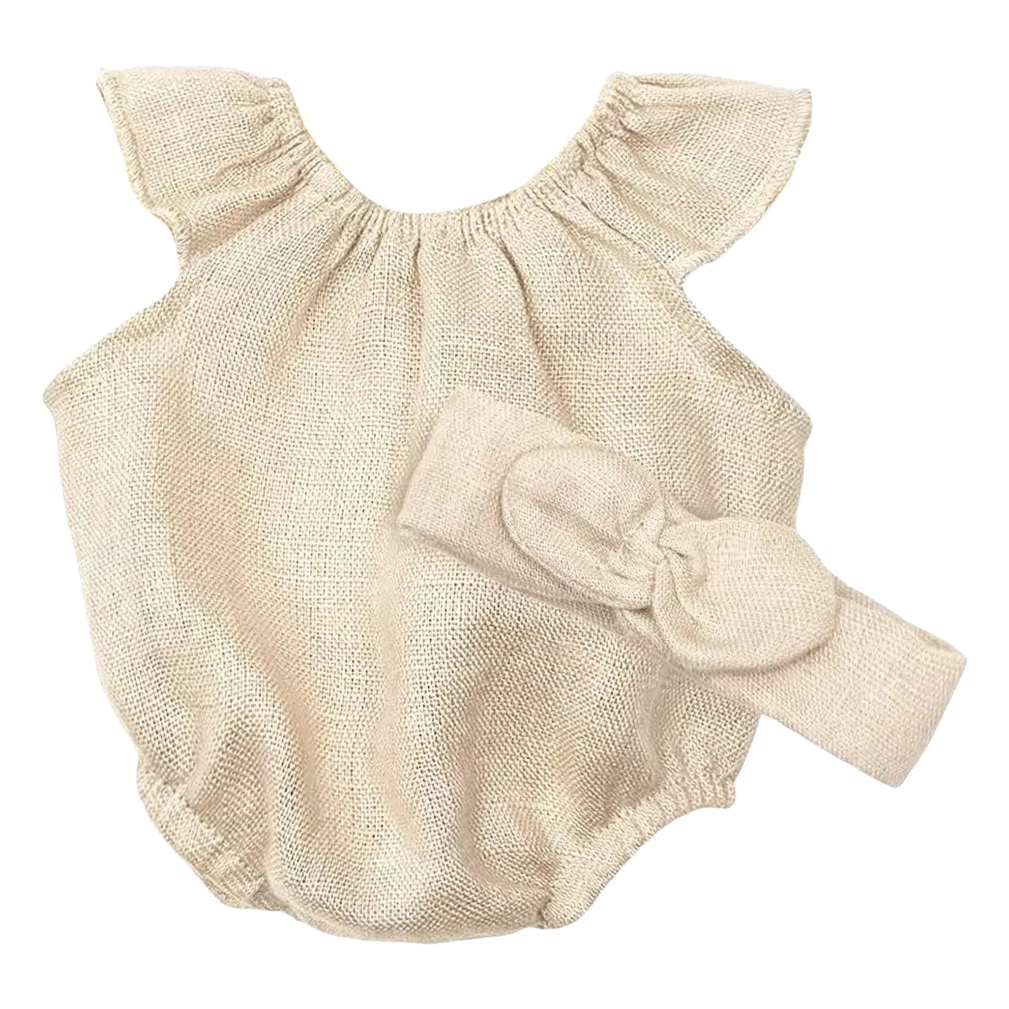 Minikane - Kumaş kurdeleli Clara tulumlu bebek gardırobu