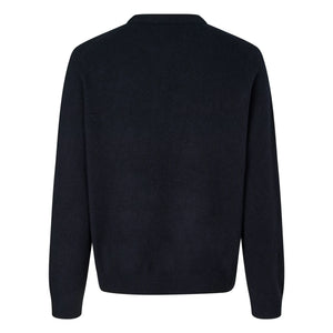 Samsoe Samsoe - Isak Wool Crew Neck Sweater | Dark Blue