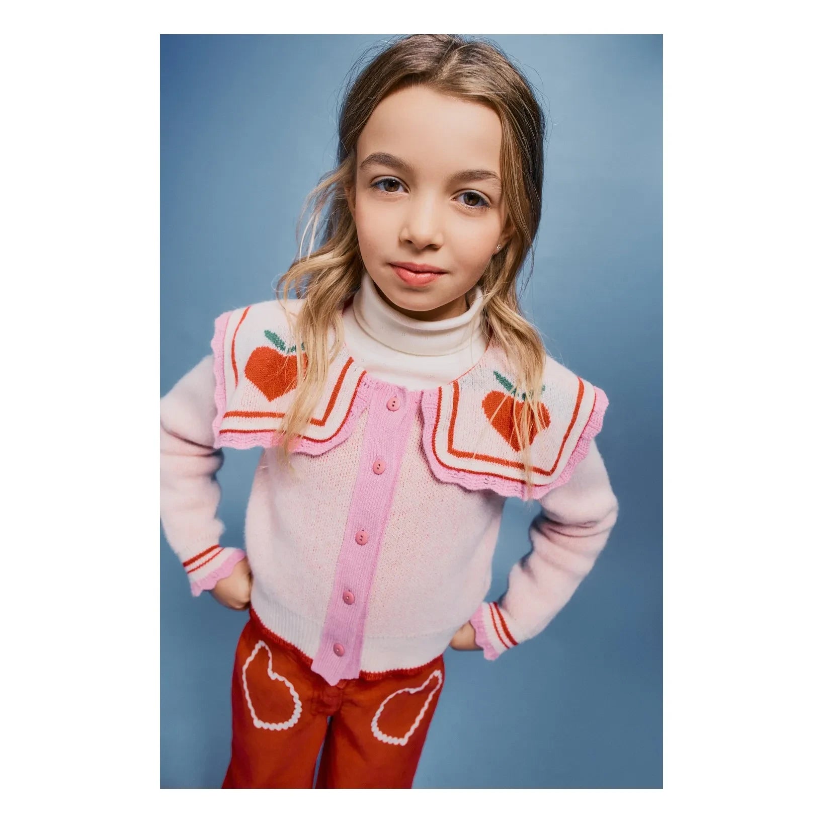 Bebe Organic - Yün Elma Hırka | Soluk Pembe