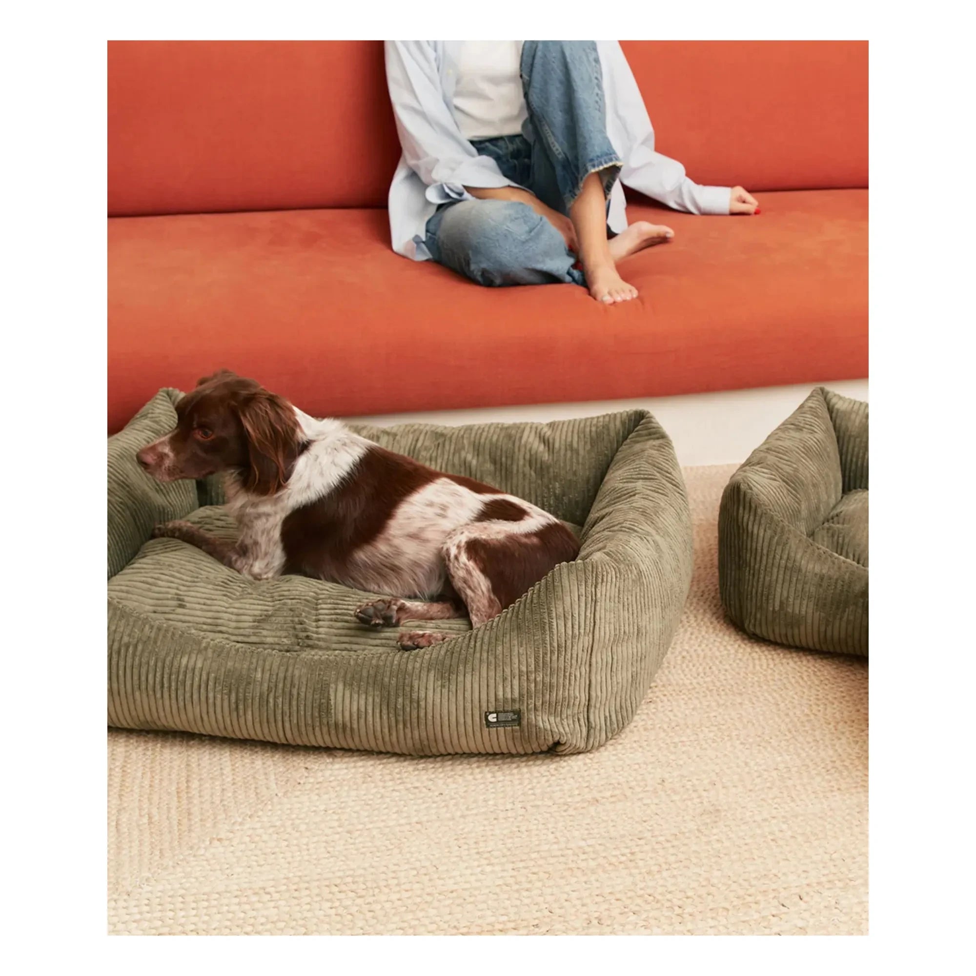 Cafide - Snozy Samt Hundebett | Grün