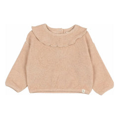 Búho - Organik Havlu Kumaş Volanlı Sweatshirt | Pembe