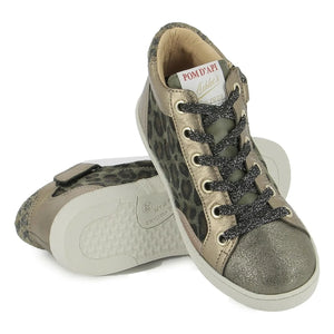 Pom d'Api - Top Touch Dantel Leopar Sneaker | Altın