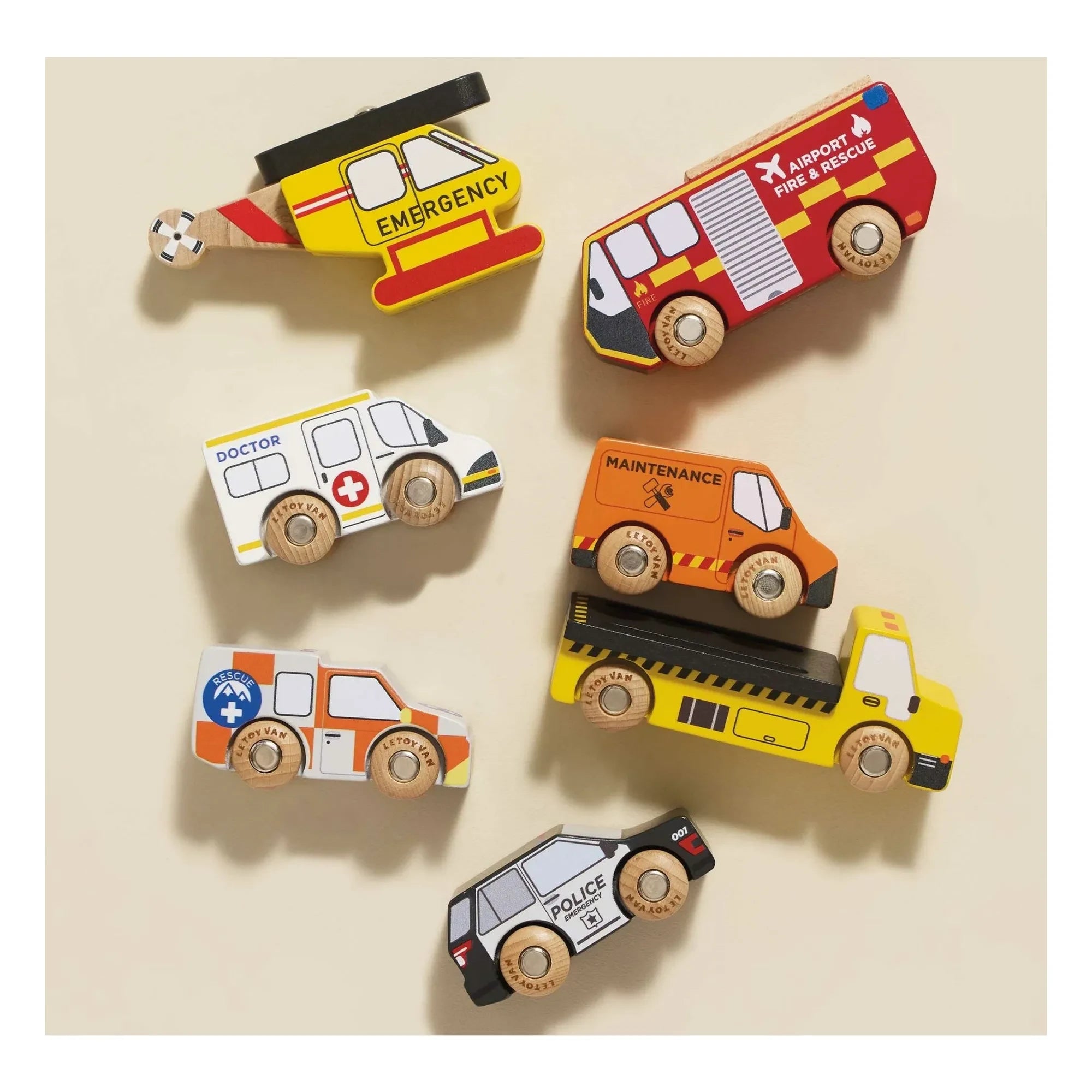 Le Toy Van - Rettungsfahrzeuge - 7-teiliges Set