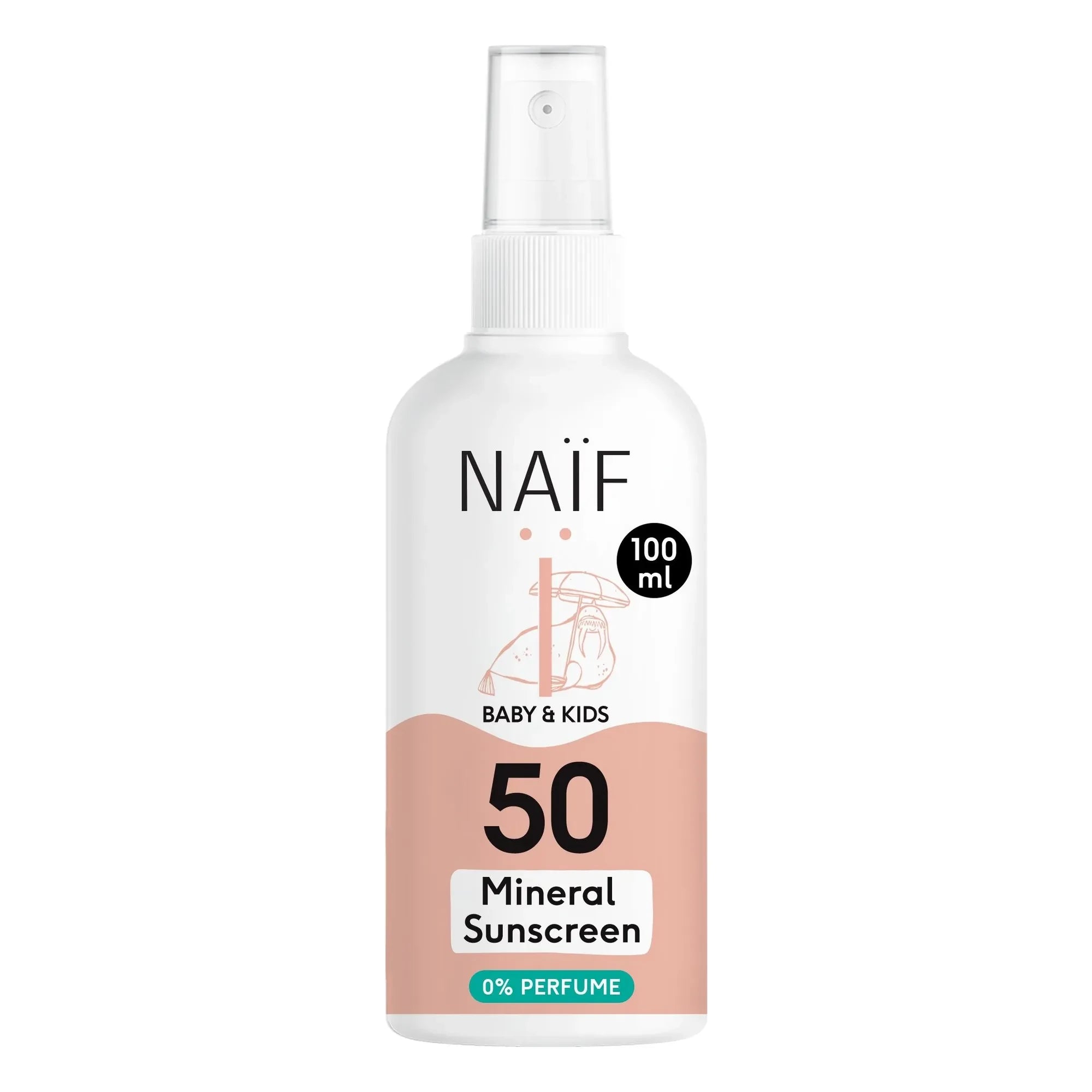 Naïf Natural Skincare - Bebekler ve çocuklar için SPF50 kokusuz güneş kremi spreyi - 100 ml