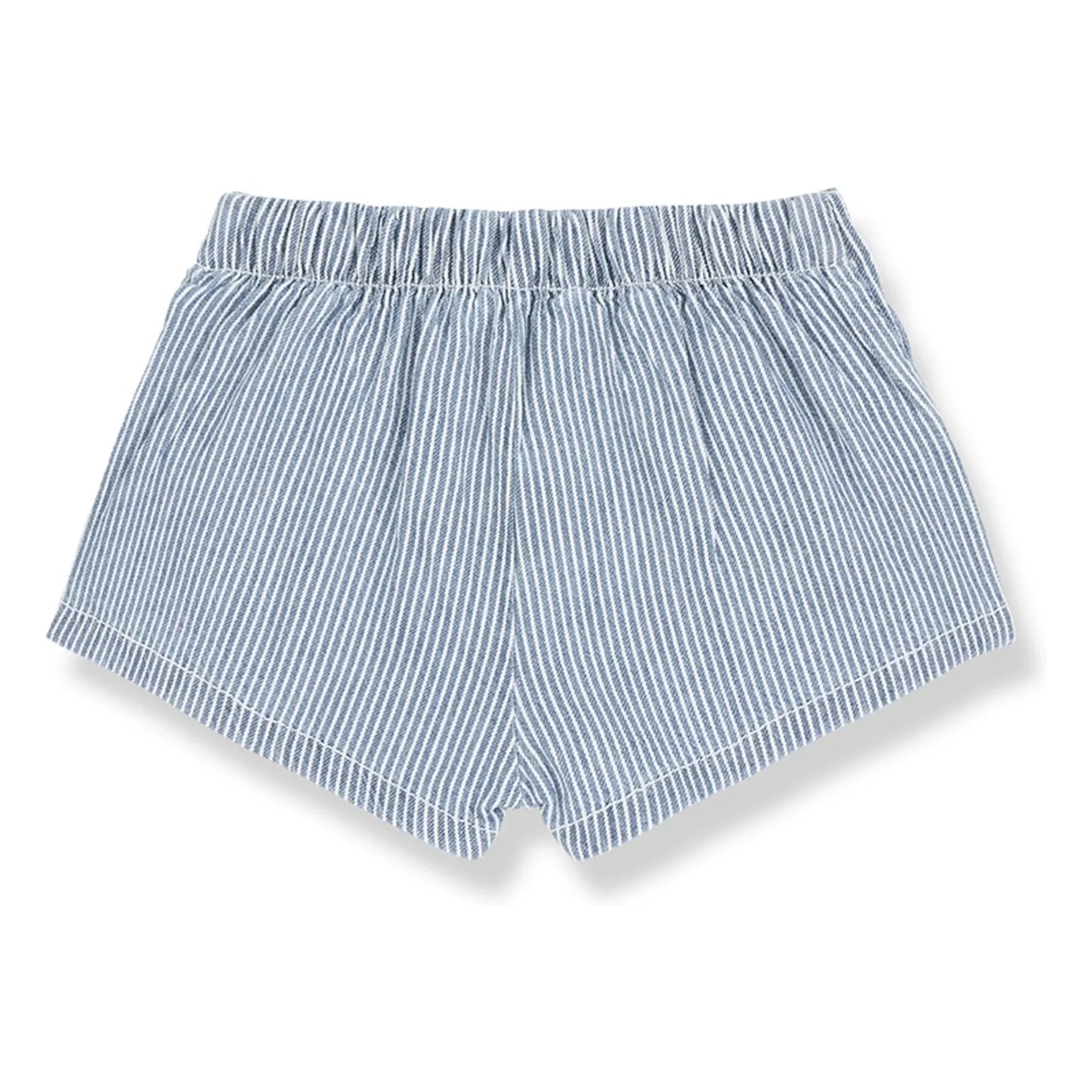 1+ in the family - Denim Deia Gestreifte Bio-Baumwollshorts | Hellblau