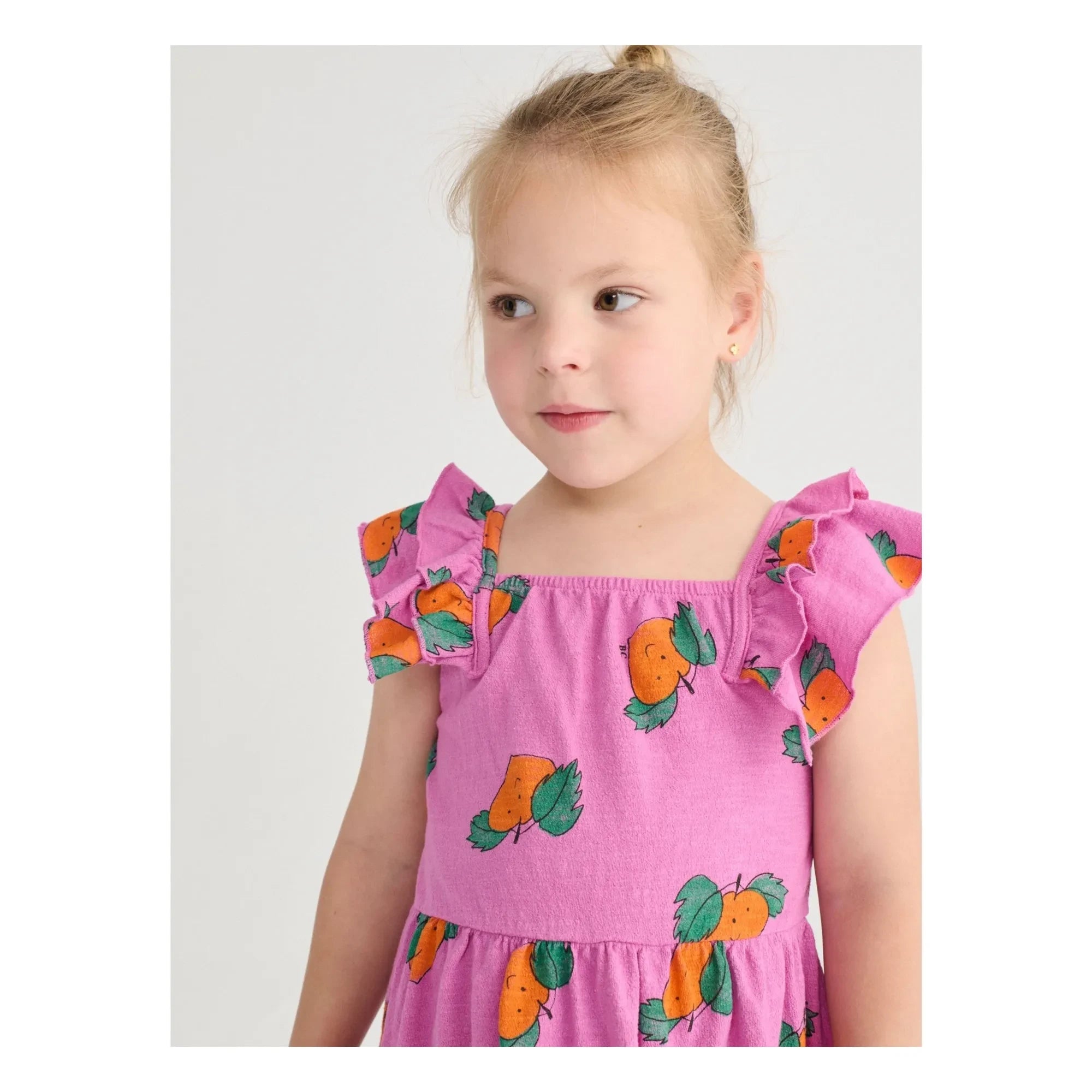 Bobo Choses - Orange Rüschenkleid Bio-Baumwolle | Lila