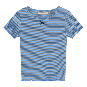 The New Society - TNS Nervürlü Striped T-Shirt | Blue