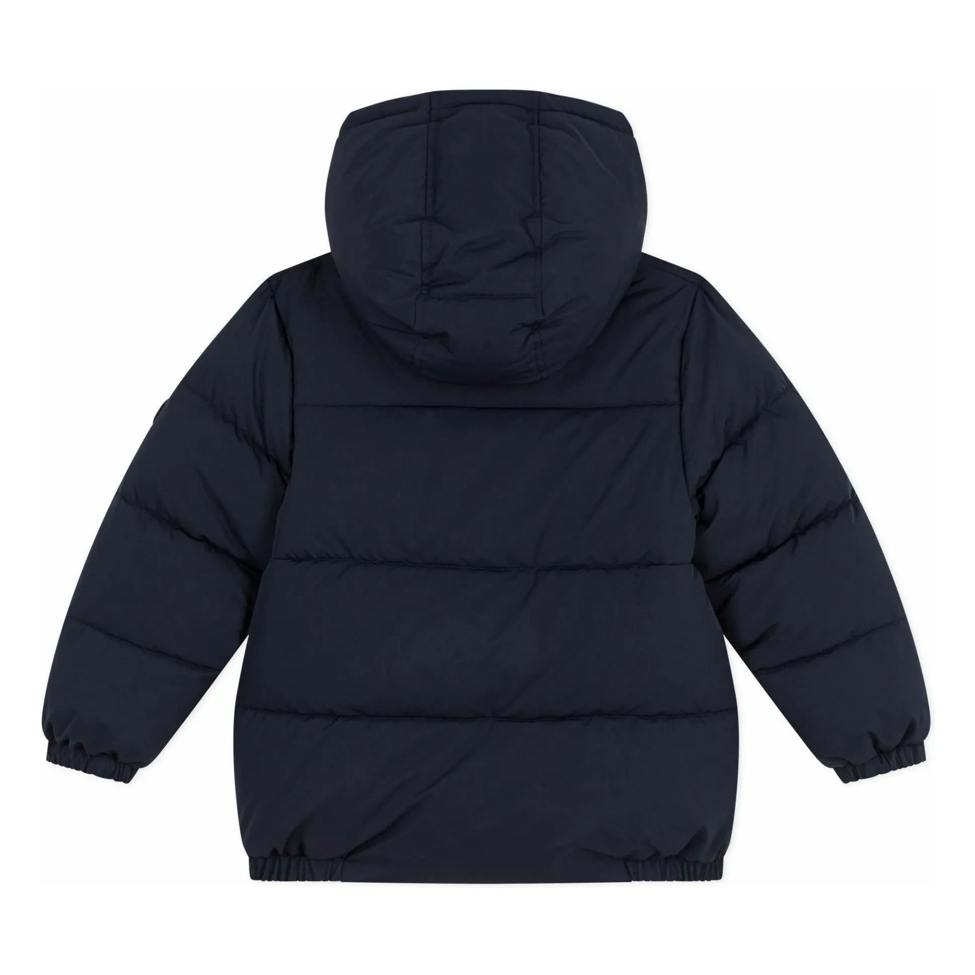 Petit Bateau – Gestreifte Pufferjacke | Marineblau